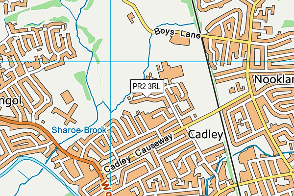 PR2 3RL map - OS VectorMap District (Ordnance Survey)