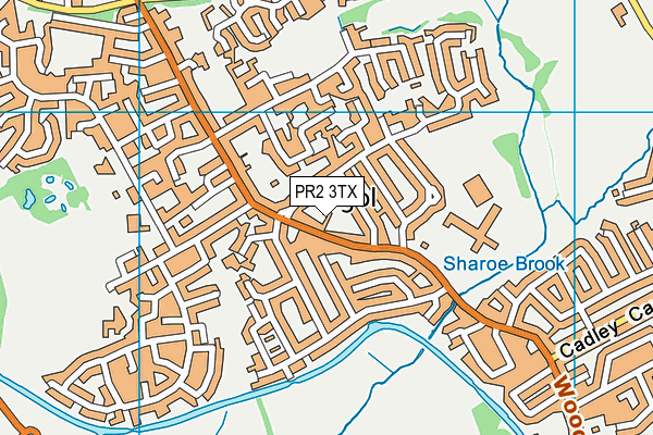 Playfootball (Preston) map (PR2 3TX) - OS VectorMap District (Ordnance Survey)