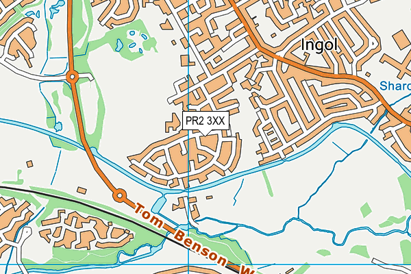 PR2 3XX map - OS VectorMap District (Ordnance Survey)