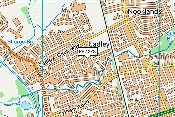 PR2 3YS map - OS VectorMap District (Ordnance Survey)