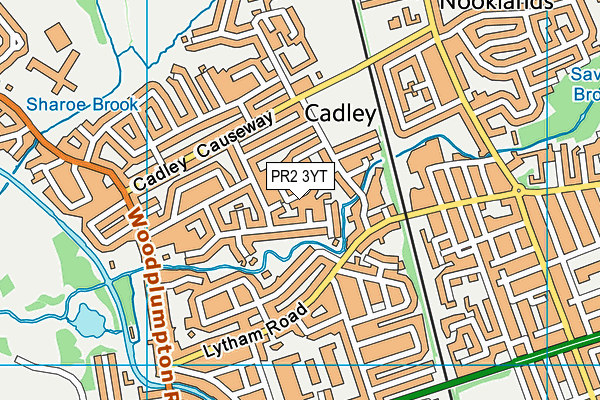 PR2 3YT map - OS VectorMap District (Ordnance Survey)