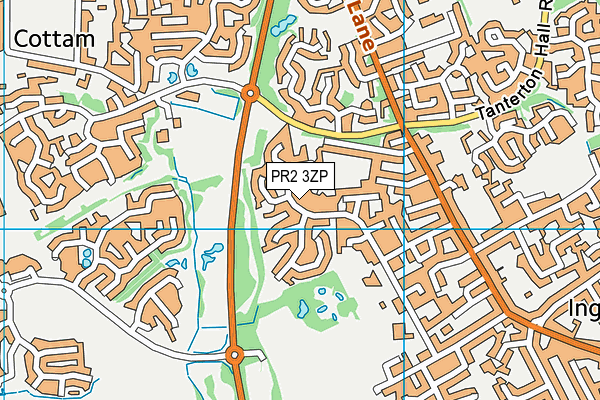 PR2 3ZP map - OS VectorMap District (Ordnance Survey)