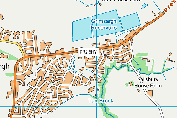 PR2 5HY map - OS VectorMap District (Ordnance Survey)
