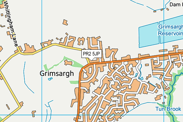 Map of BROWNS OF GRIMSARGH LTD. at district scale