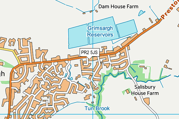 PR2 5JS map - OS VectorMap District (Ordnance Survey)