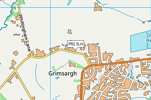 Grimsargh Green map (PR2 5LH) - OS VectorMap District (Ordnance Survey)
