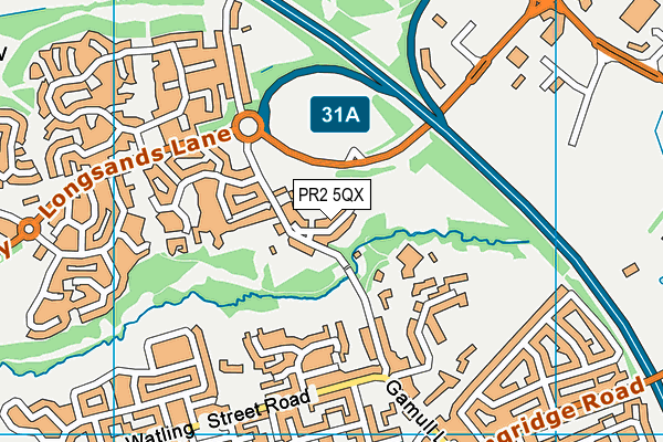 PR2 5QX map - OS VectorMap District (Ordnance Survey)
