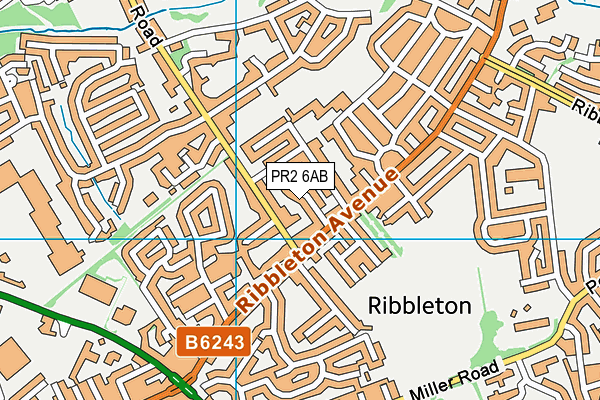 PR2 6AB map - OS VectorMap District (Ordnance Survey)