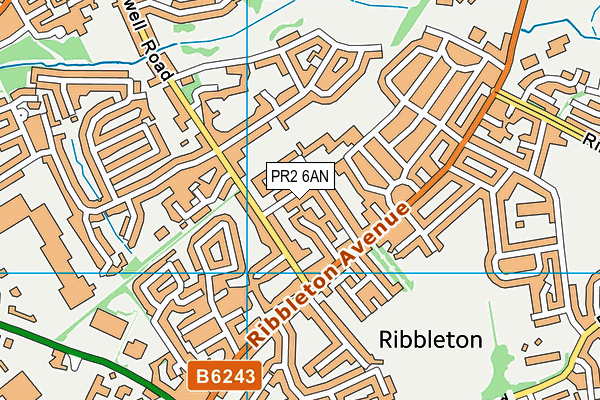 PR2 6AN map - OS VectorMap District (Ordnance Survey)