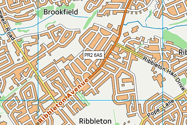 PR2 6AS map - OS VectorMap District (Ordnance Survey)