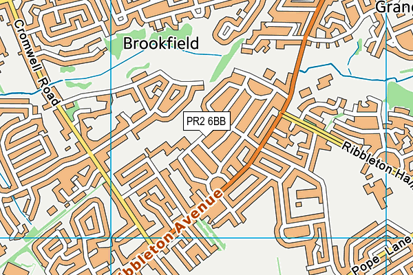 PR2 6BB map - OS VectorMap District (Ordnance Survey)