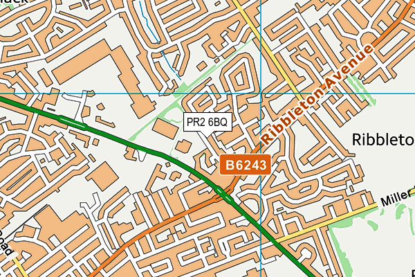 PR2 6BQ map - OS VectorMap District (Ordnance Survey)