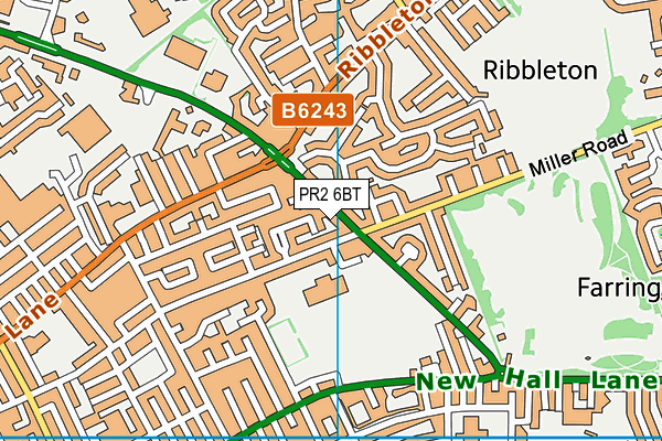 PR2 6BT map - OS VectorMap District (Ordnance Survey)