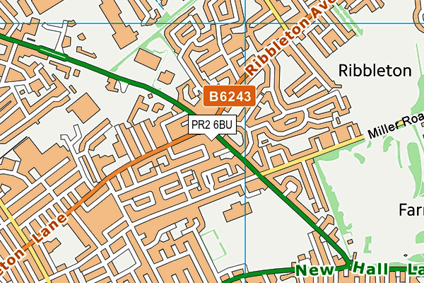 PR2 6BU map - OS VectorMap District (Ordnance Survey)