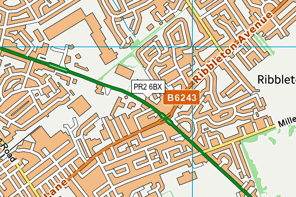PR2 6BX map - OS VectorMap District (Ordnance Survey)
