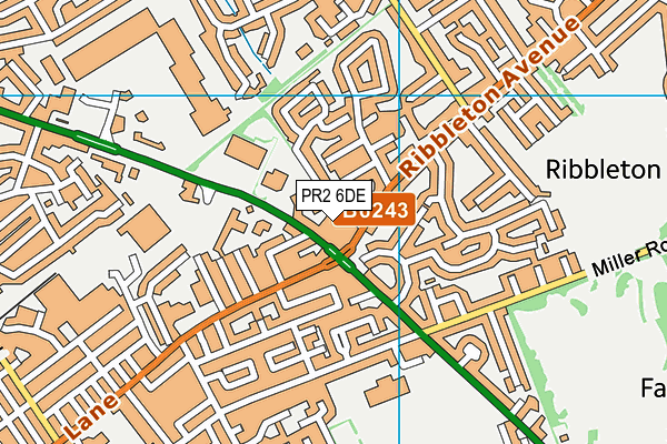 PR2 6DE map - OS VectorMap District (Ordnance Survey)