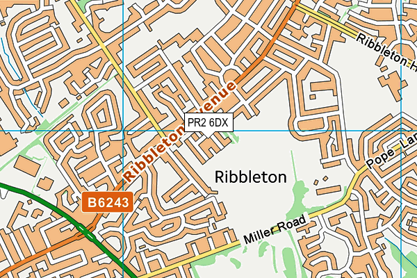 PR2 6DX map - OS VectorMap District (Ordnance Survey)
