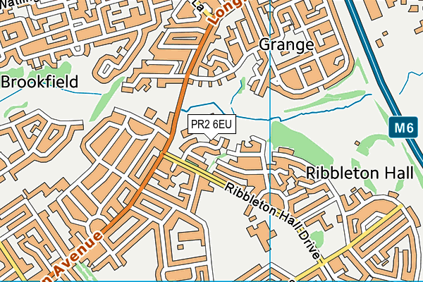 PR2 6EU map - OS VectorMap District (Ordnance Survey)