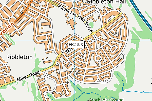PR2 6JX map - OS VectorMap District (Ordnance Survey)