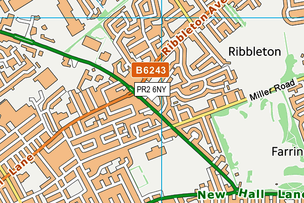 PR2 6NY map - OS VectorMap District (Ordnance Survey)