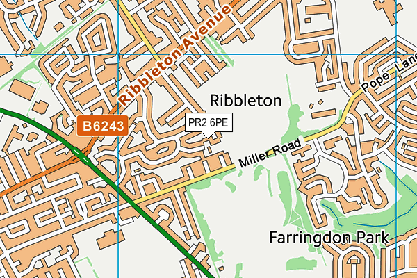 PR2 6PE map - OS VectorMap District (Ordnance Survey)