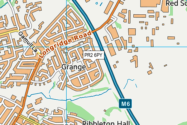 PR2 6PY map - OS VectorMap District (Ordnance Survey)