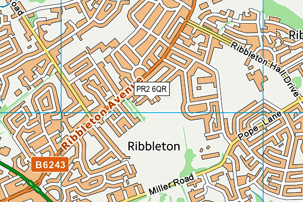 PR2 6QR map - OS VectorMap District (Ordnance Survey)
