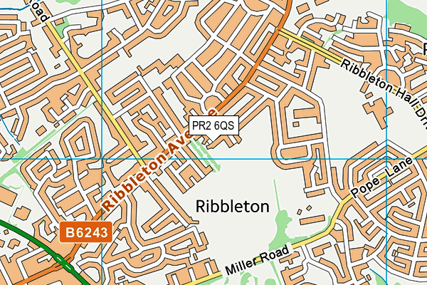 PR2 6QS map - OS VectorMap District (Ordnance Survey)