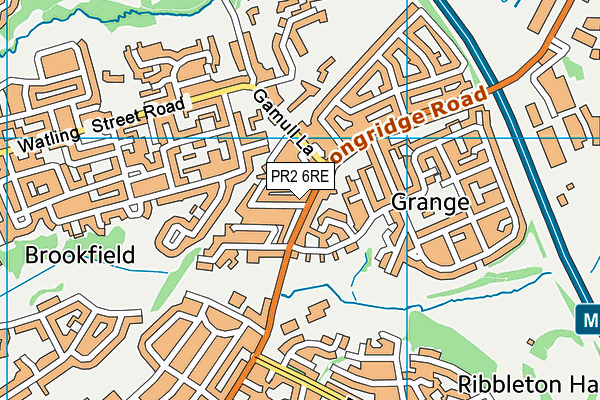 PR2 6RE map - OS VectorMap District (Ordnance Survey)