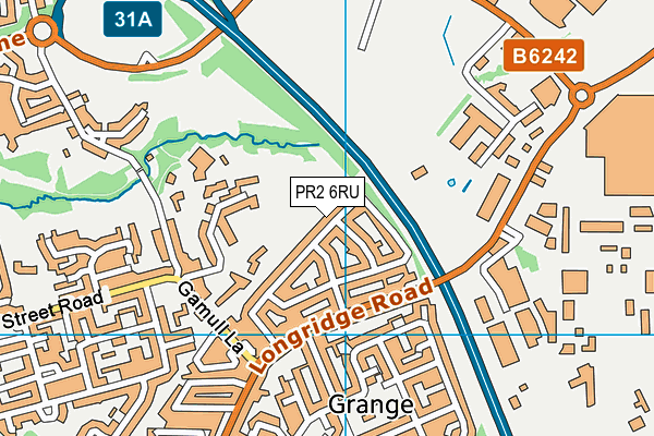 PR2 6RU map - OS VectorMap District (Ordnance Survey)