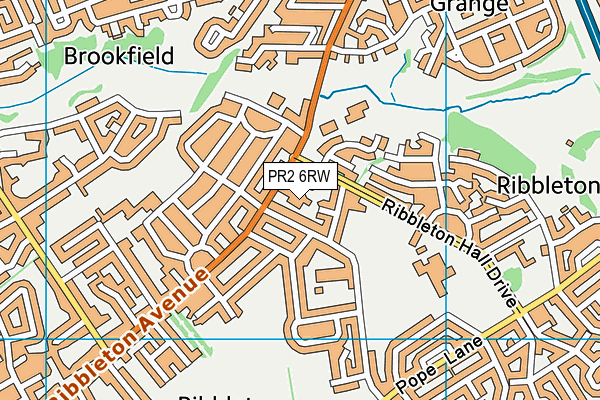 PR2 6RW map - OS VectorMap District (Ordnance Survey)