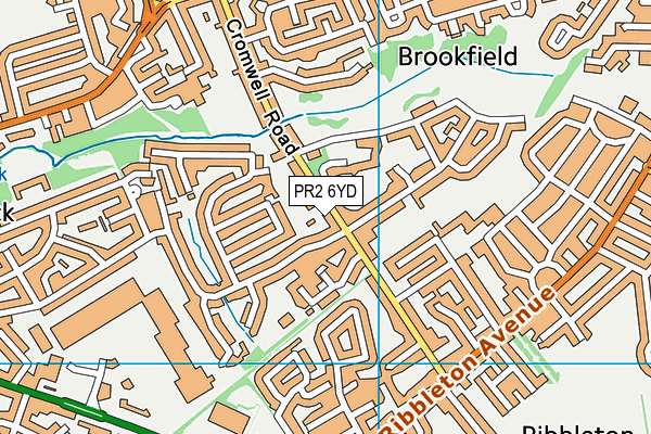 PR2 6YD map - OS VectorMap District (Ordnance Survey)