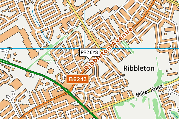 PR2 6YS map - OS VectorMap District (Ordnance Survey)
