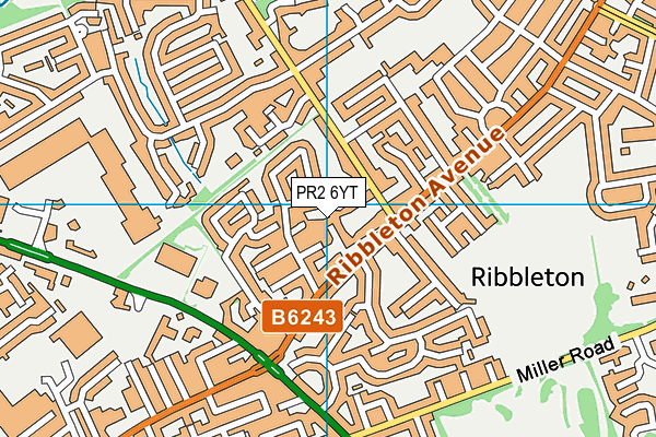 PR2 6YT map - OS VectorMap District (Ordnance Survey)