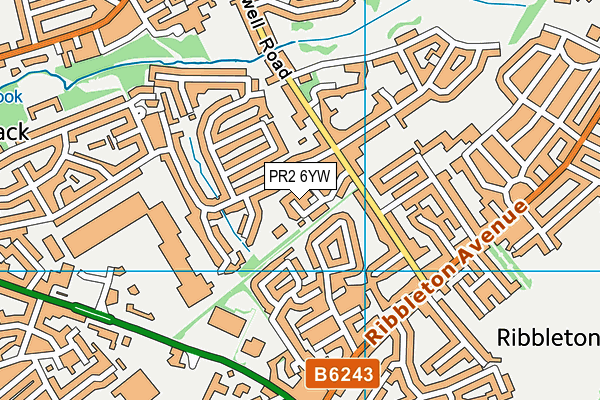 PR2 6YW map - OS VectorMap District (Ordnance Survey)