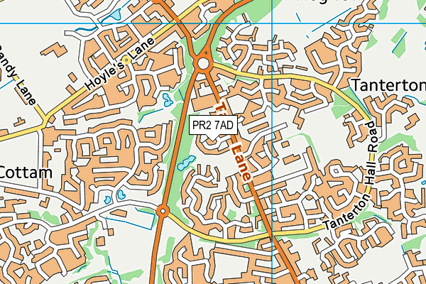 PR2 7AD map - OS VectorMap District (Ordnance Survey)