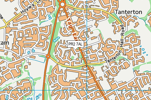 PR2 7AL map - OS VectorMap District (Ordnance Survey)