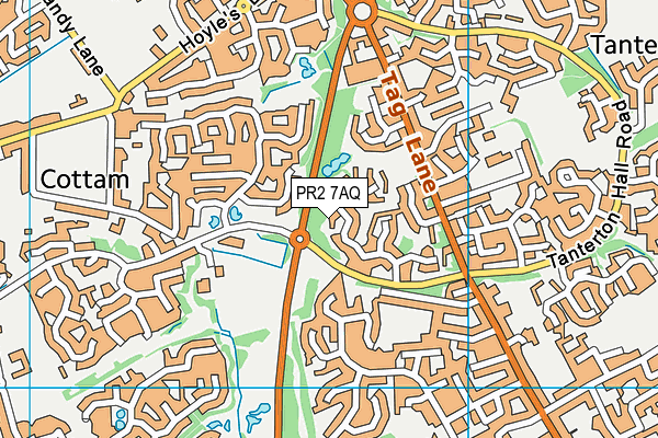PR2 7AQ map - OS VectorMap District (Ordnance Survey)