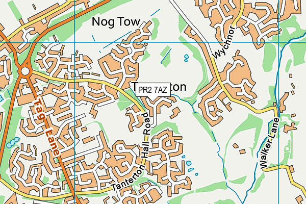 PR2 7AZ map - OS VectorMap District (Ordnance Survey)