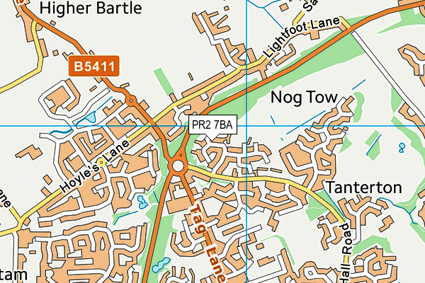 PR2 7BA map - OS VectorMap District (Ordnance Survey)