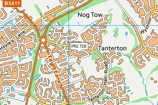 PR2 7DE map - OS VectorMap District (Ordnance Survey)