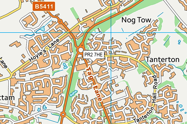 PR2 7HE map - OS VectorMap District (Ordnance Survey)