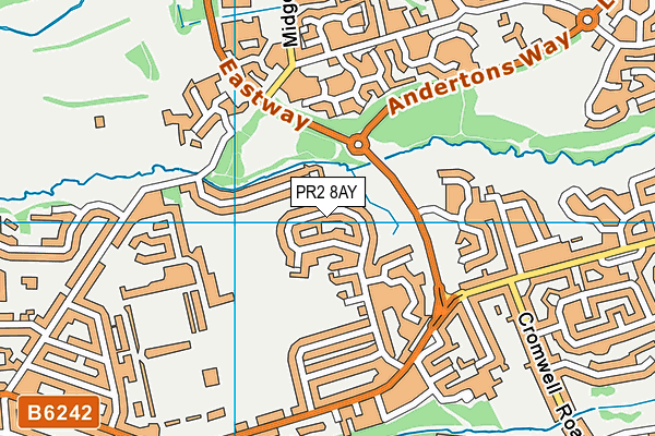 PR2 8AY map - OS VectorMap District (Ordnance Survey)