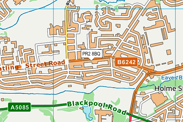 PR2 8BQ map - OS VectorMap District (Ordnance Survey)