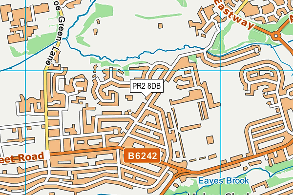 PR2 8DB map - OS VectorMap District (Ordnance Survey)