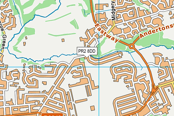 Preston Golf Club map (PR2 8DD) - OS VectorMap District (Ordnance Survey)