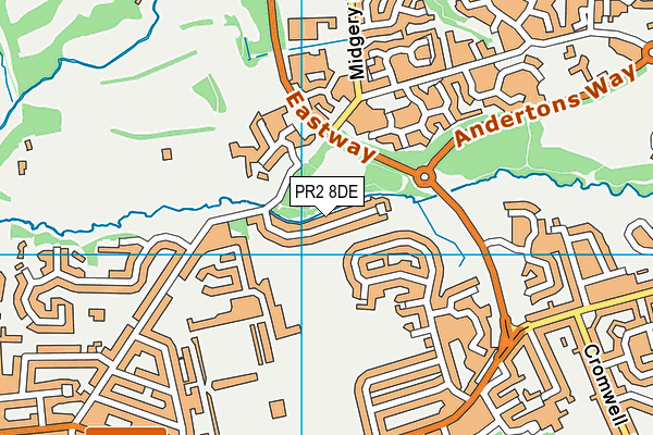 PR2 8DE map - OS VectorMap District (Ordnance Survey)