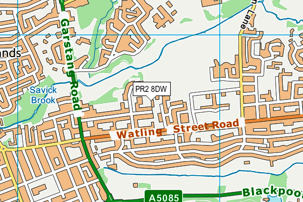 PR2 8DW map - OS VectorMap District (Ordnance Survey)
