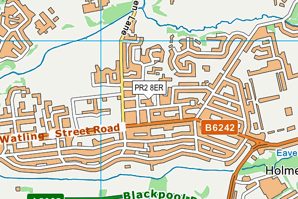PR2 8ER map - OS VectorMap District (Ordnance Survey)