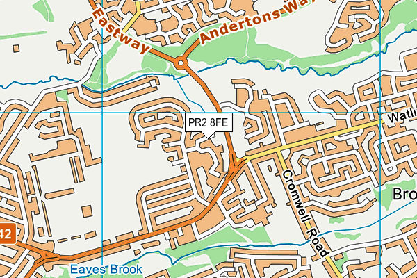 PR2 8FE map - OS VectorMap District (Ordnance Survey)